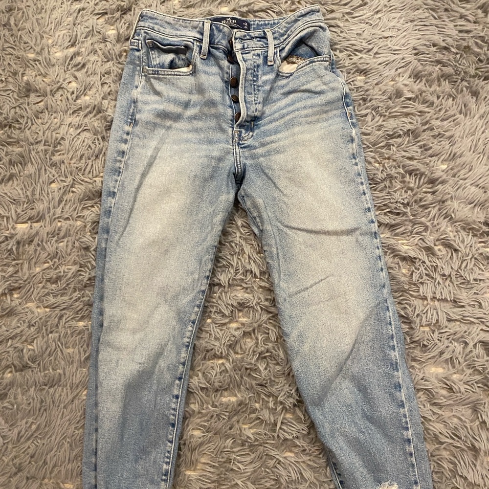 Hollister Blue Straight Leg Jeans with Vintage Appeal